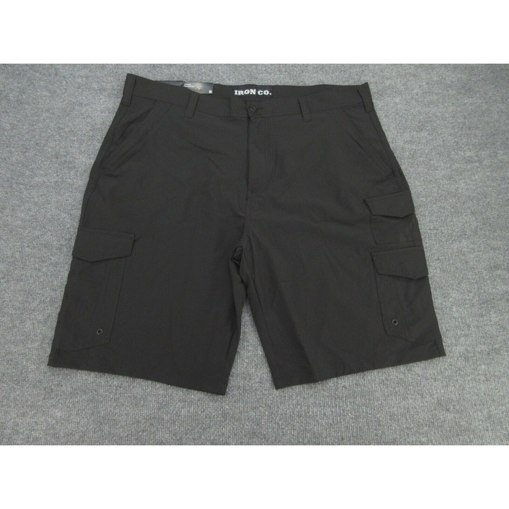 Iron Co Mens Cargo Shorts NWT Regular Fit Black Performance Stretch 40